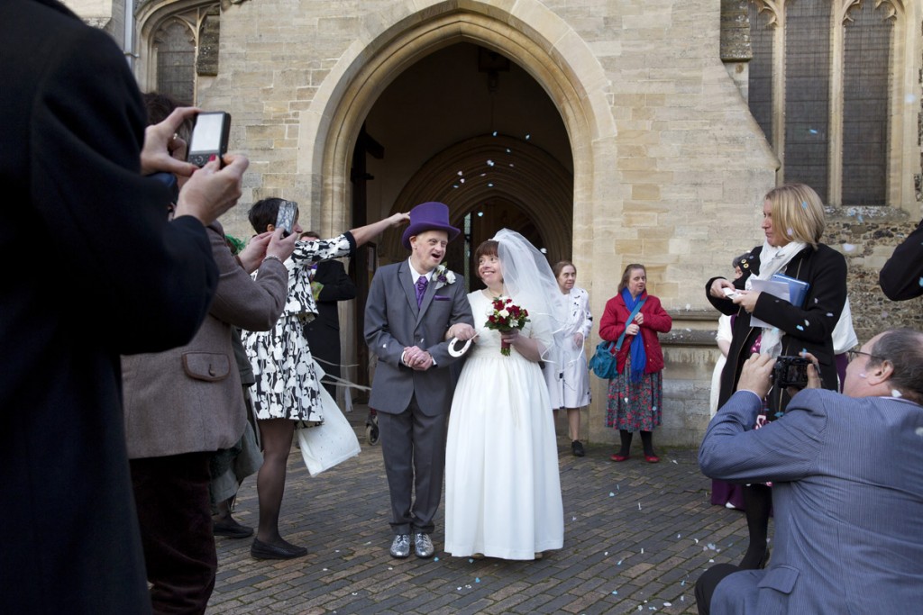Tessa and Mark on their wedding day, Tring Church, Hertfordshire